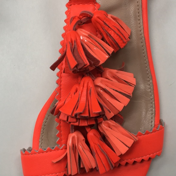 J. Crew Electric Red Tassel Sandals 7.5 - Picture 4 of 8